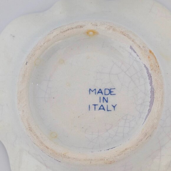 Antique - 19th century blue earthenware flower decor made in italy dishes - Picture 3 of 6